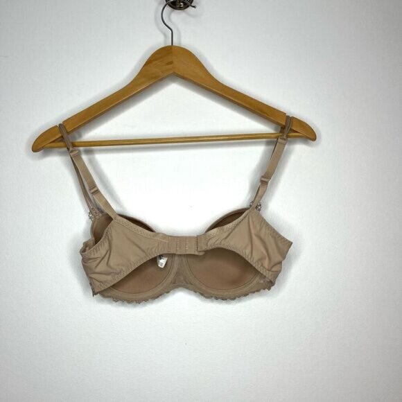 Simone Perele Women's Size 32E Eden 3D Lace Trim Underwired Demi Bra Beige - Picture 5 of 10
